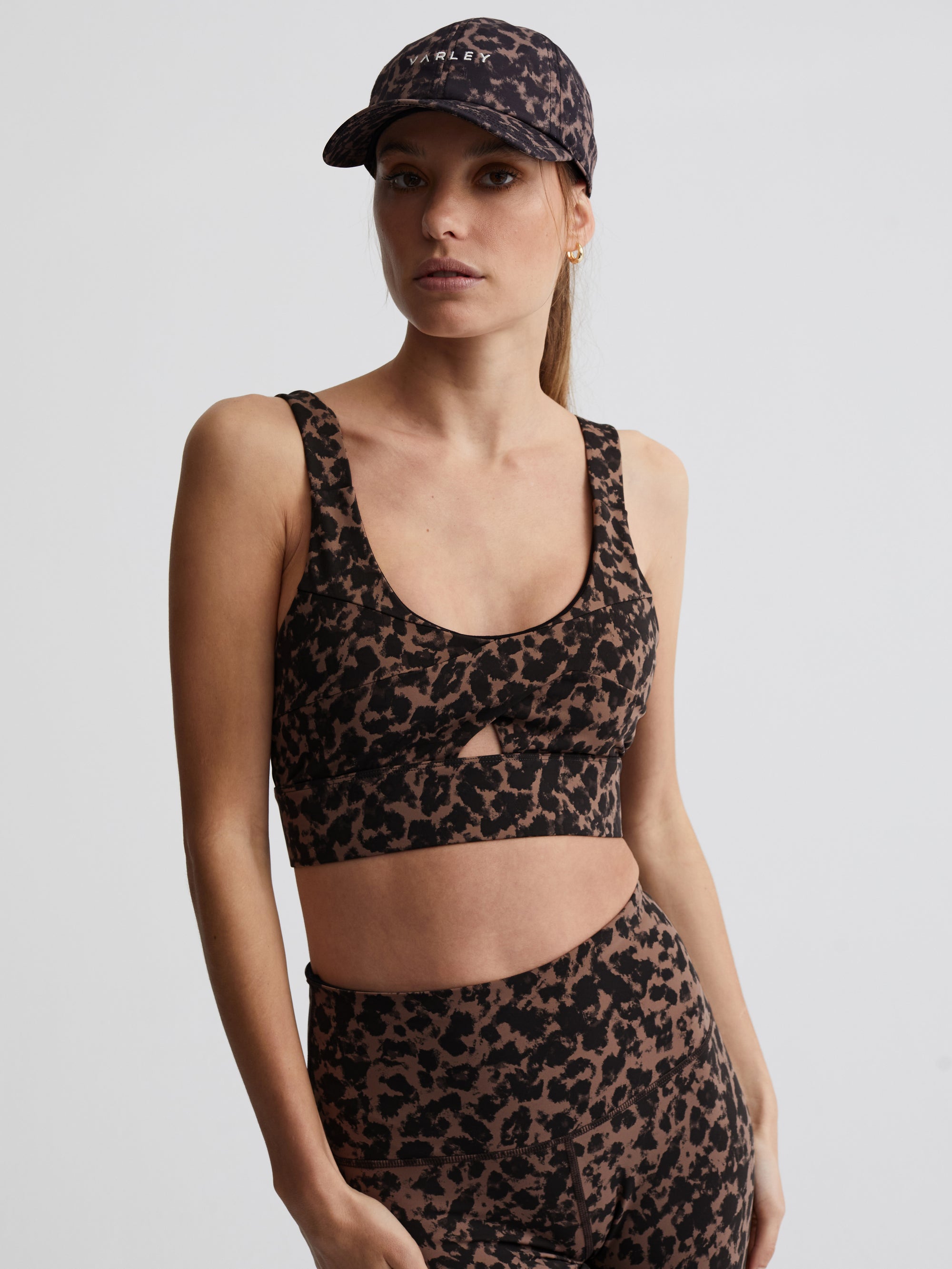 Copper Blurred Animal Let's Go Staunton Sports Bra