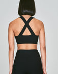 Monochrome Waffle Cross Back Bra