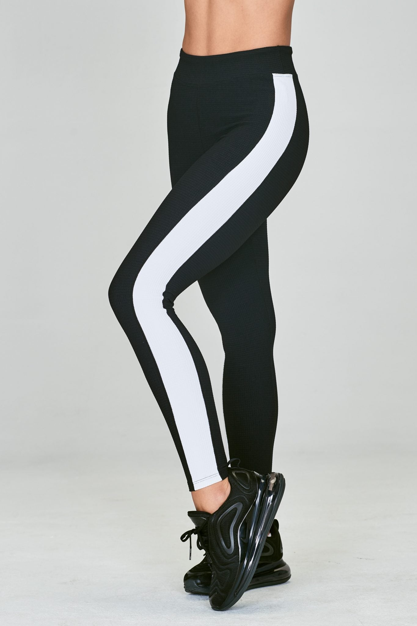 Monochrome Track Waffle Leggings
