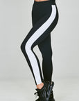 Monochrome Track Waffle Leggings