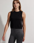 Black Seamless Page Cropped Tank Top