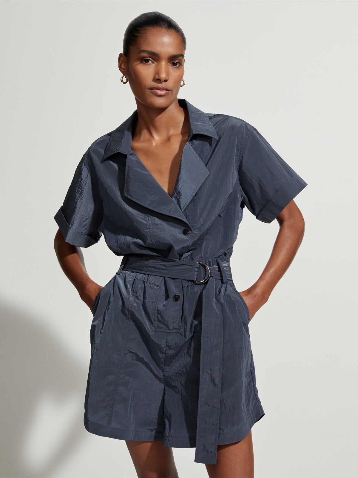 Slate Blue Belle Boxy Playsuit