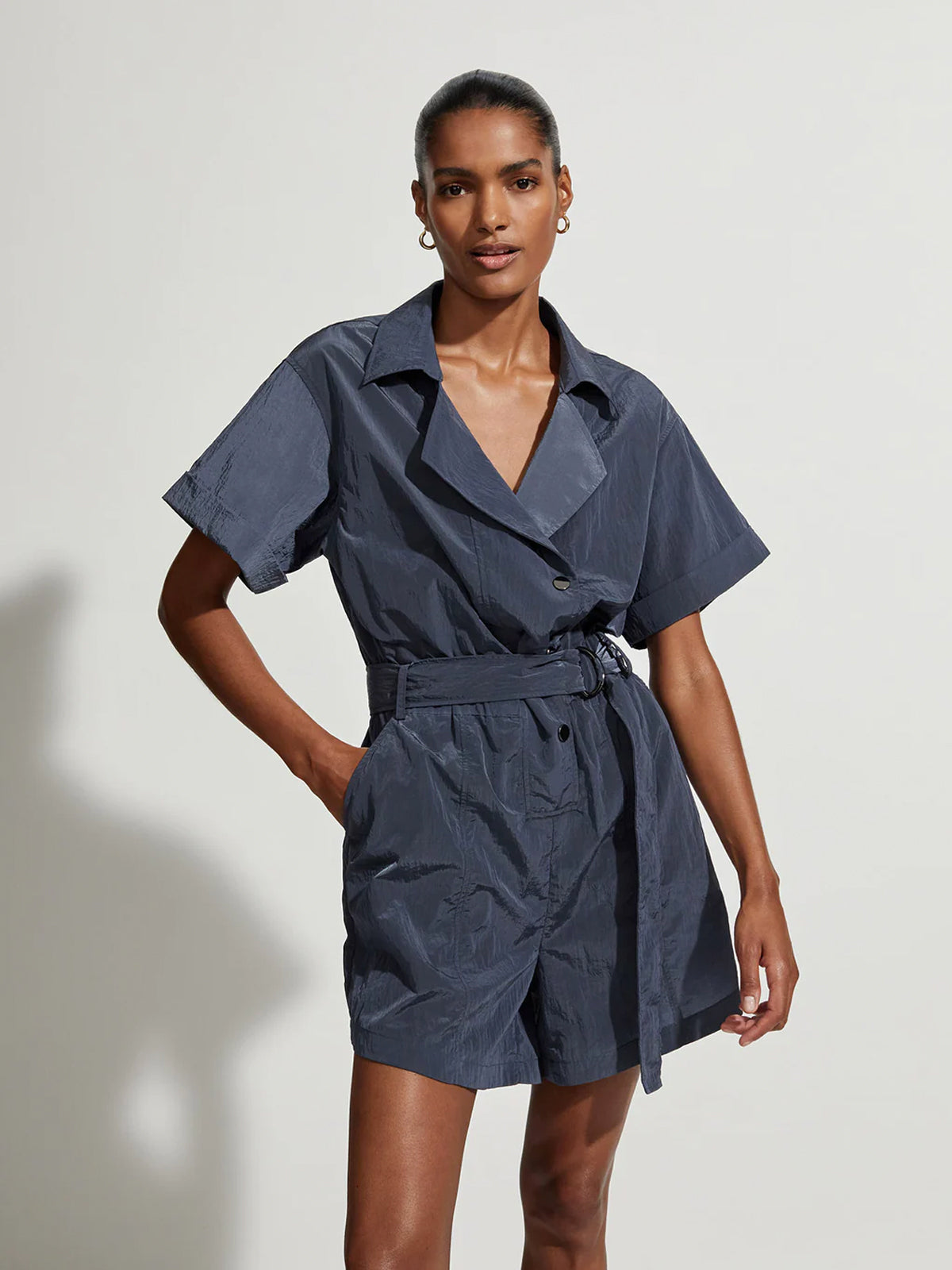 Slate Blue Belle Boxy Playsuit