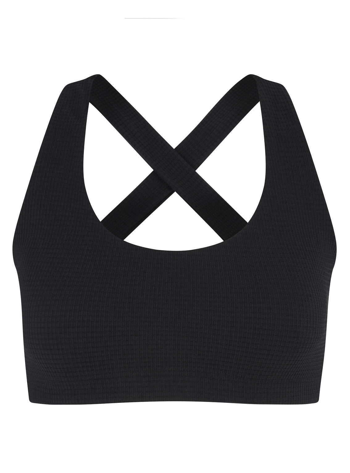 Monochrome Waffle Cross Back Bra
