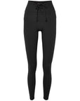 Black Ribbed Football Leggings