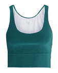 Deep Teal Ribbed Gym Sports Bra