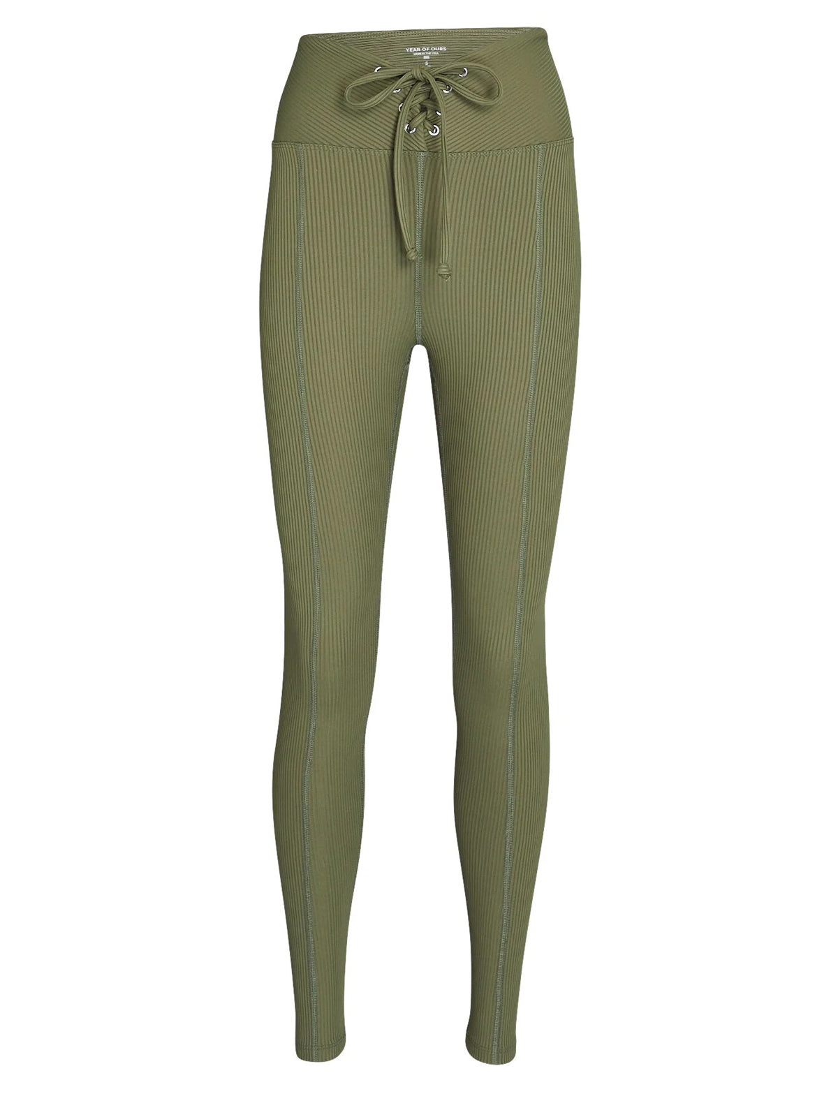 Olive Ribbed Football Leggings