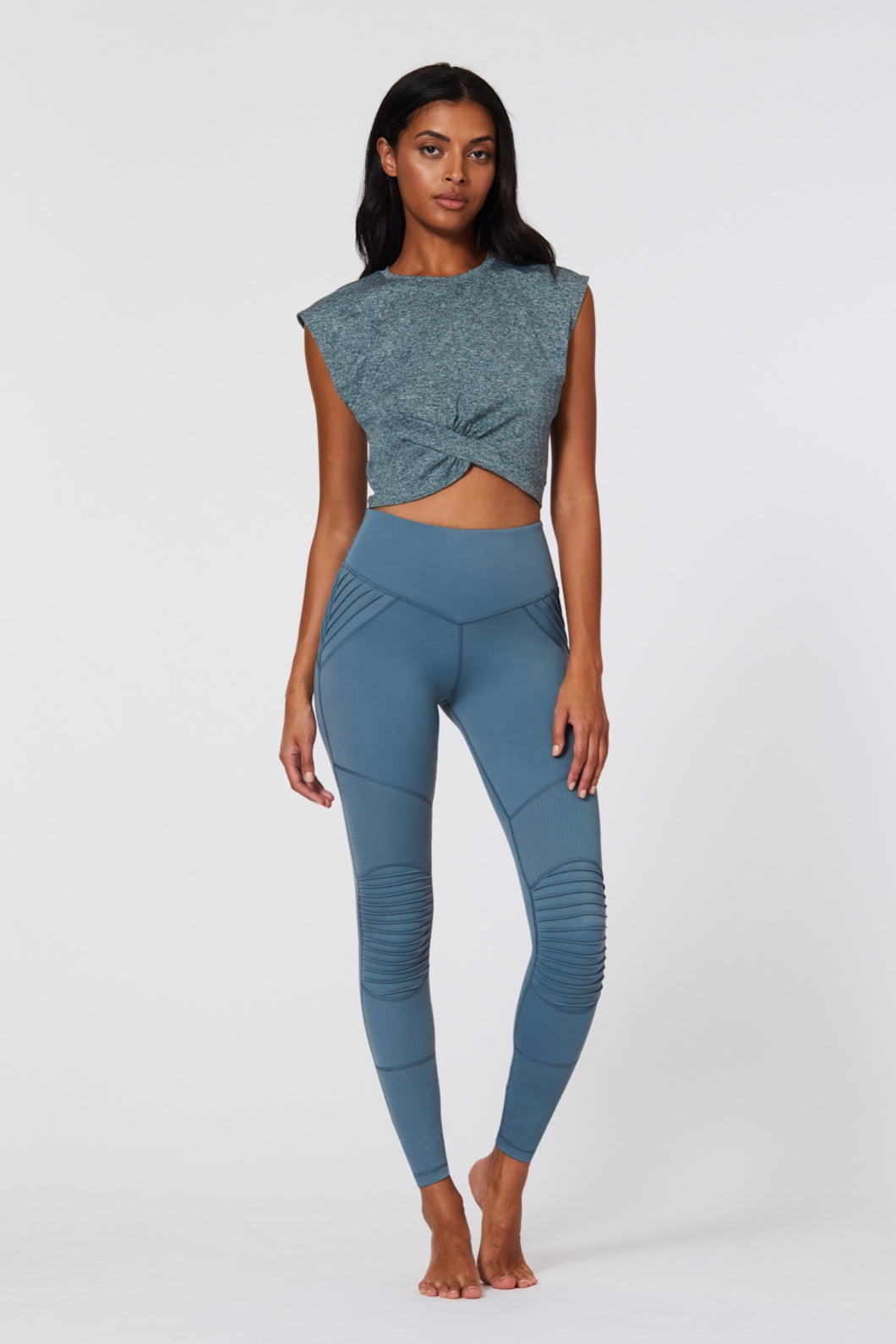 Peace of Mind Moto Teal Leggings