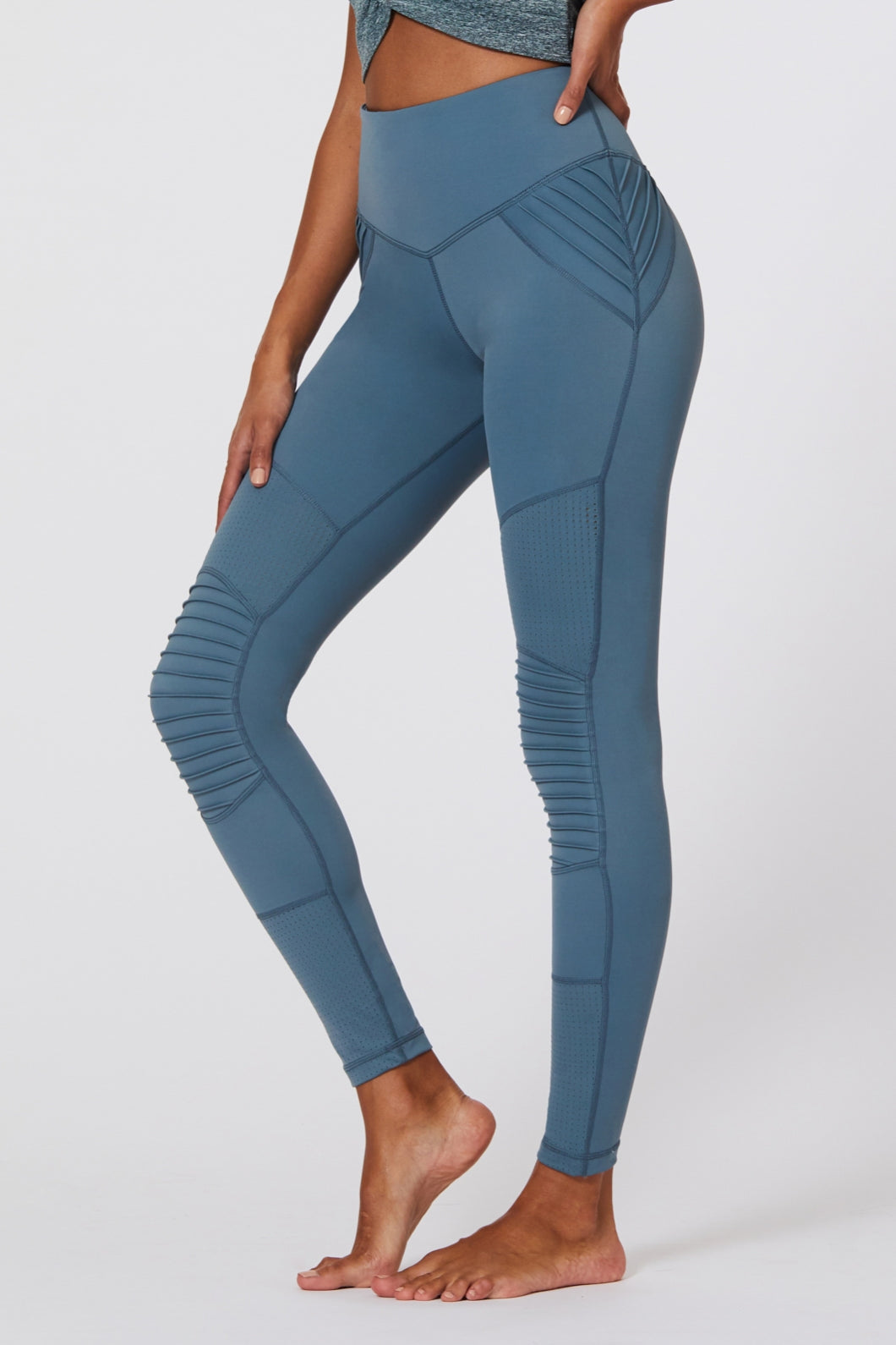 Peace of Mind Moto Teal Leggings