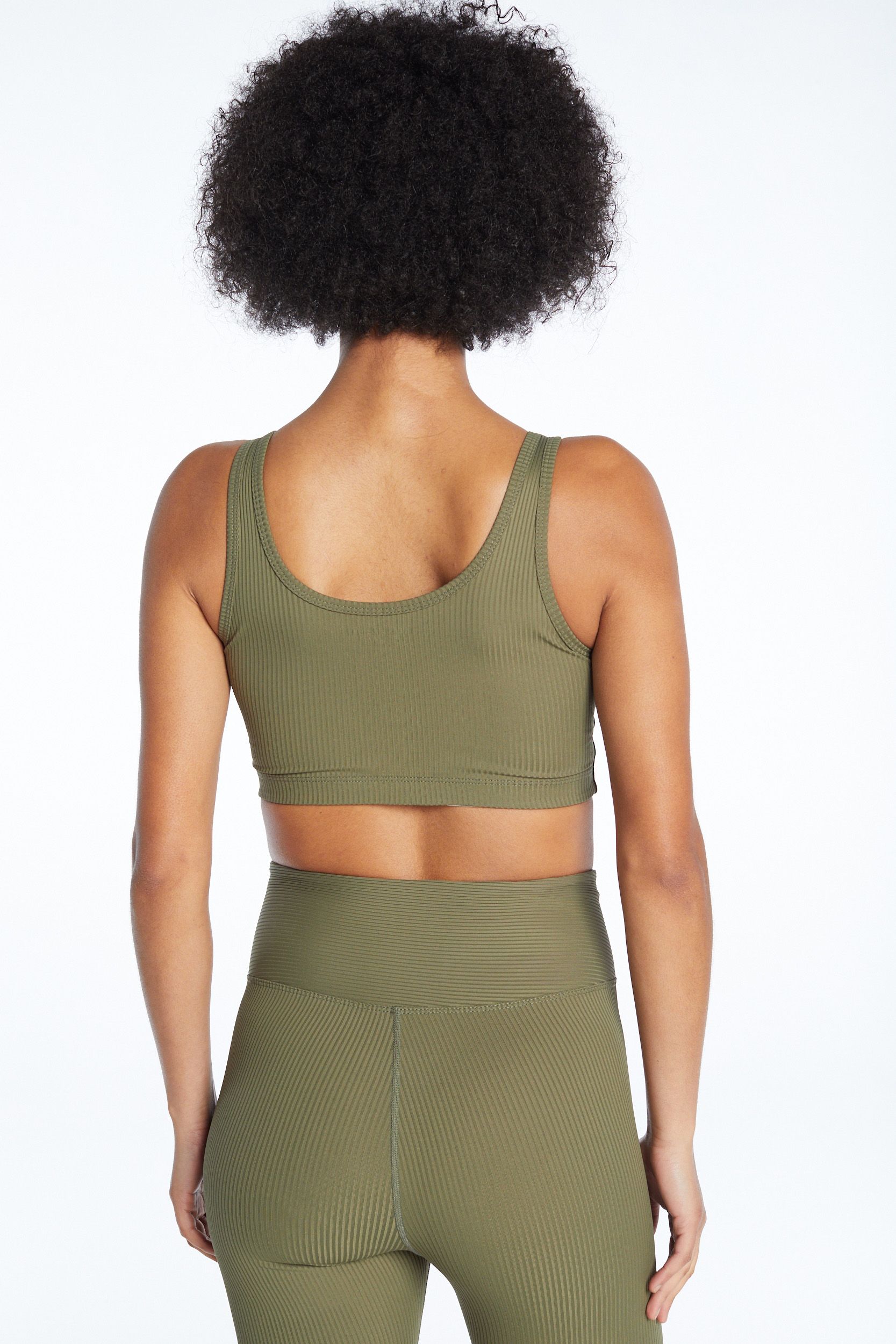 Olive Ribbed Football Leggings