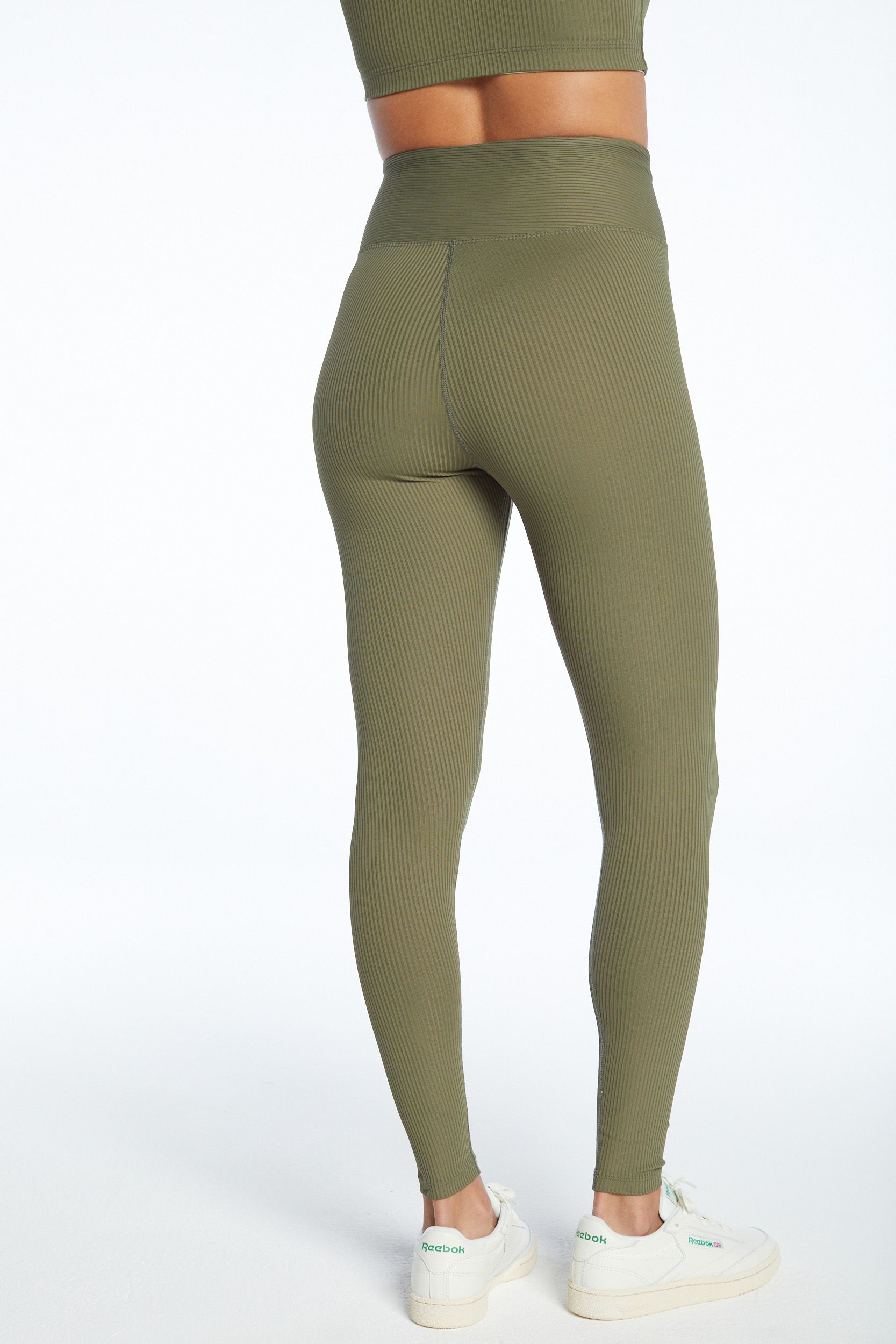 Olive Ribbed Football Leggings