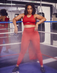 Red High Waisted Leggings