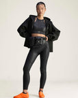 Black Scuba Zip-Front Hooded Sweatshirt
