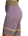 Deep Lilac Leopard Seamless TrueStrength Bike Shorts