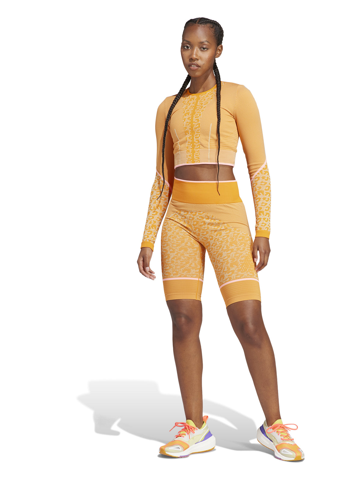 Unity Orange Leopard Seamless TrueStrength Bike Shorts