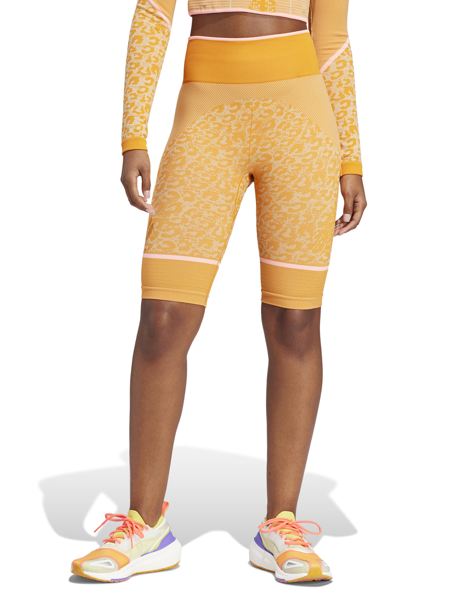 Unity Orange Leopard Seamless TrueStrength Bike Shorts