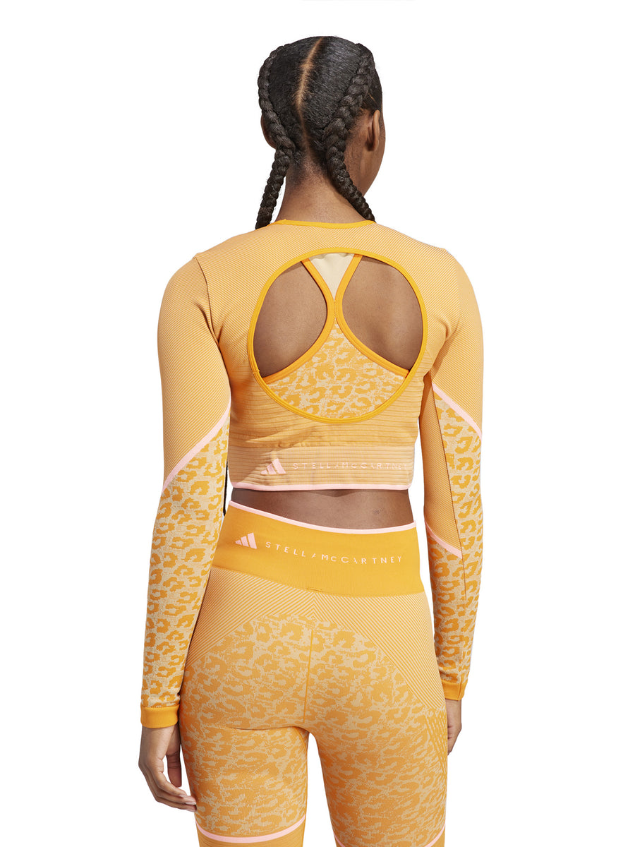 Unity Orange Leopard Seamless Yoga Crop Top