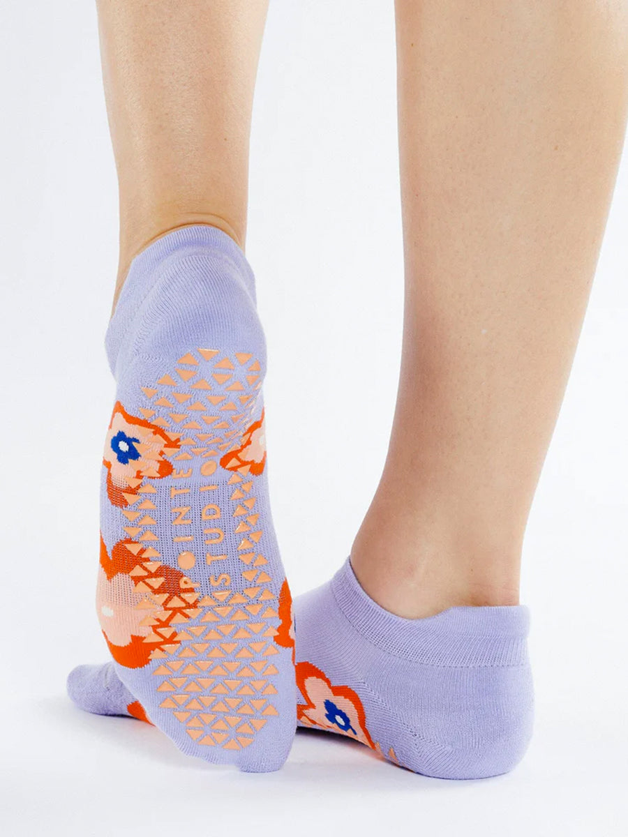 Lavender Posy Grip Socks