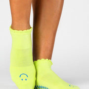 Lime Happy Grip Socks