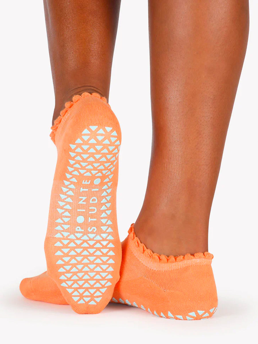 Orange Happy Grip Socks
