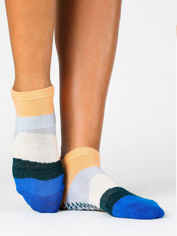 Poppy Layered Stripe Grip Socks