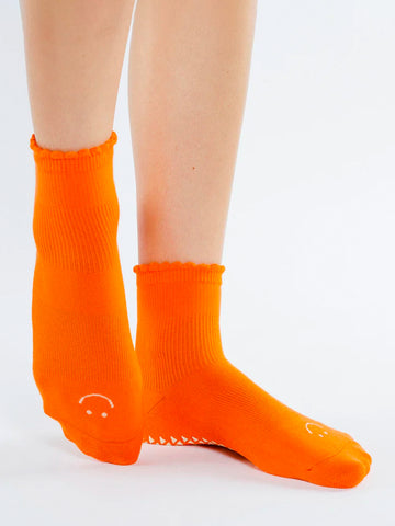 Nectarine Happy Ankle Grip Socks
