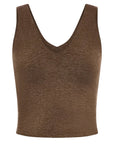 Teak Olive Marl Ruby Cropped Tank