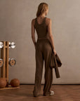 Teak Olive Marl Ruby Cropped Tank
