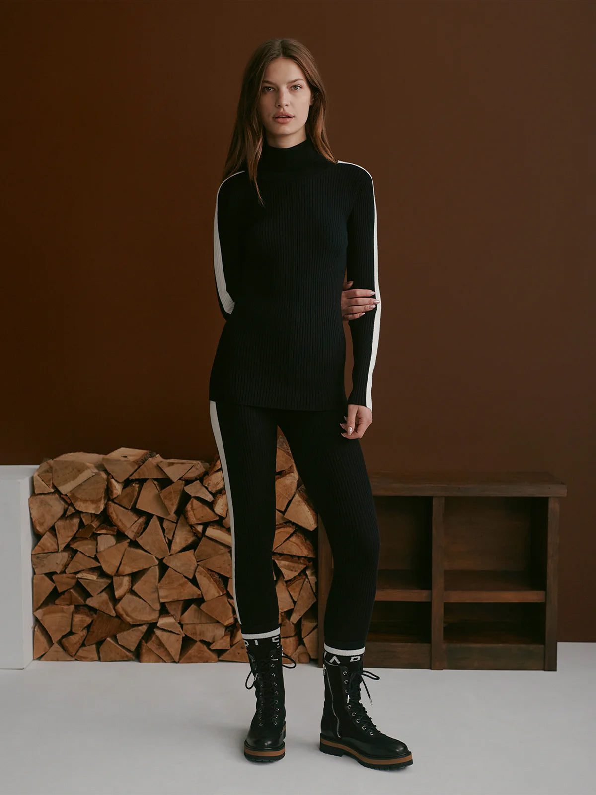 Black Aiden Knit Baselayer Leggings