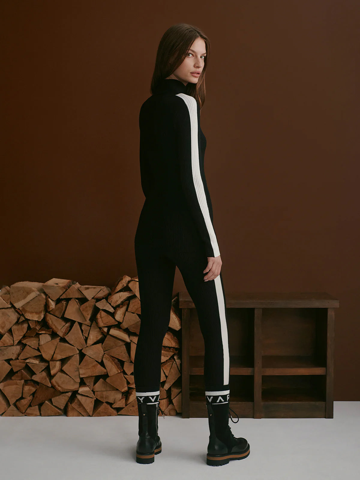 Black Aiden Knit Baselayer Leggings