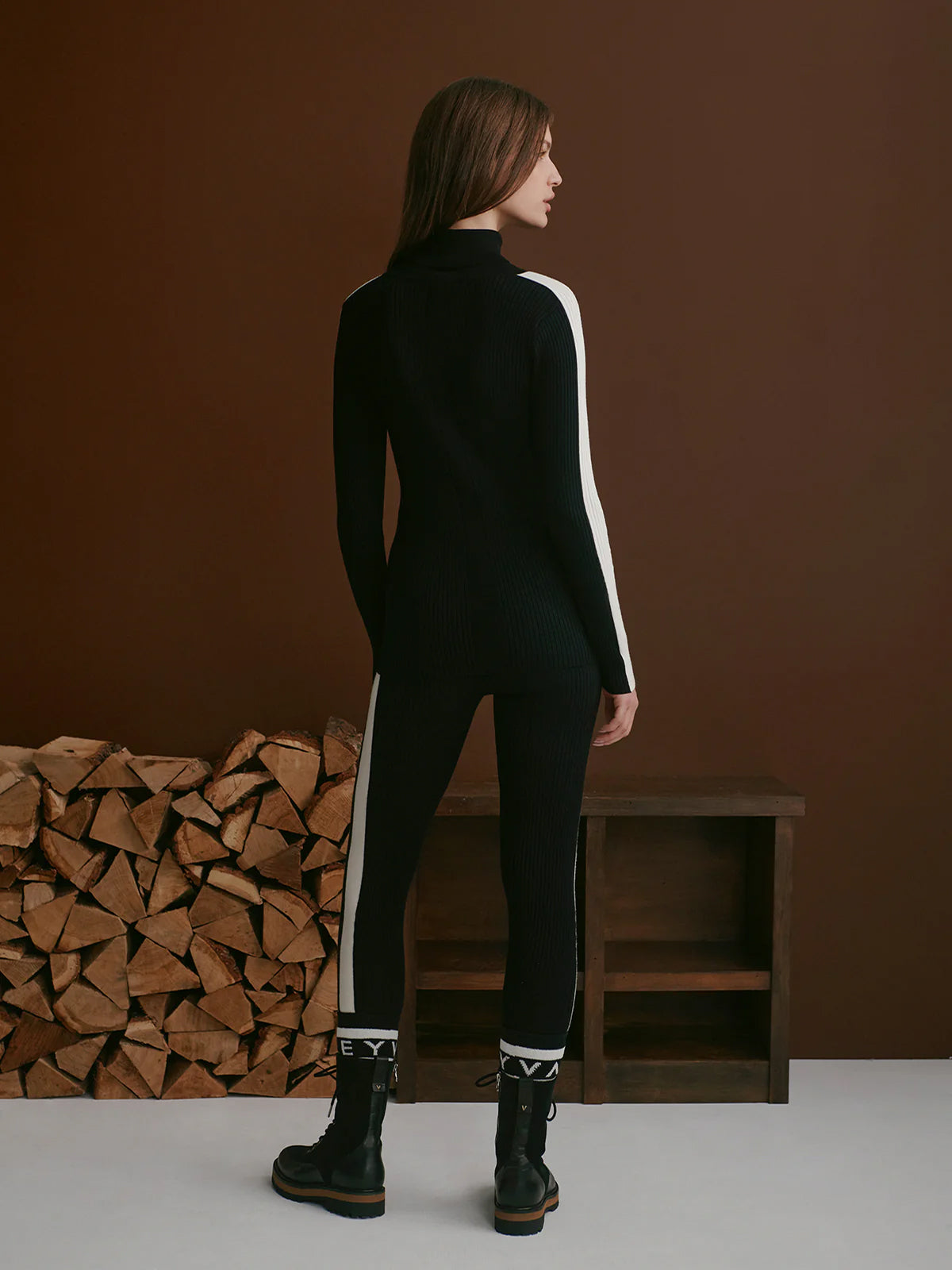 Black Aiden Knit Baselayer Leggings