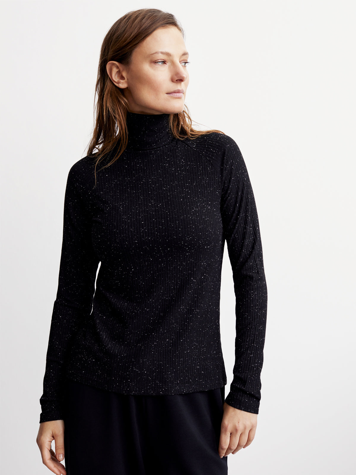 Black Egret Roya Rollneck Long-Sleeve Tee