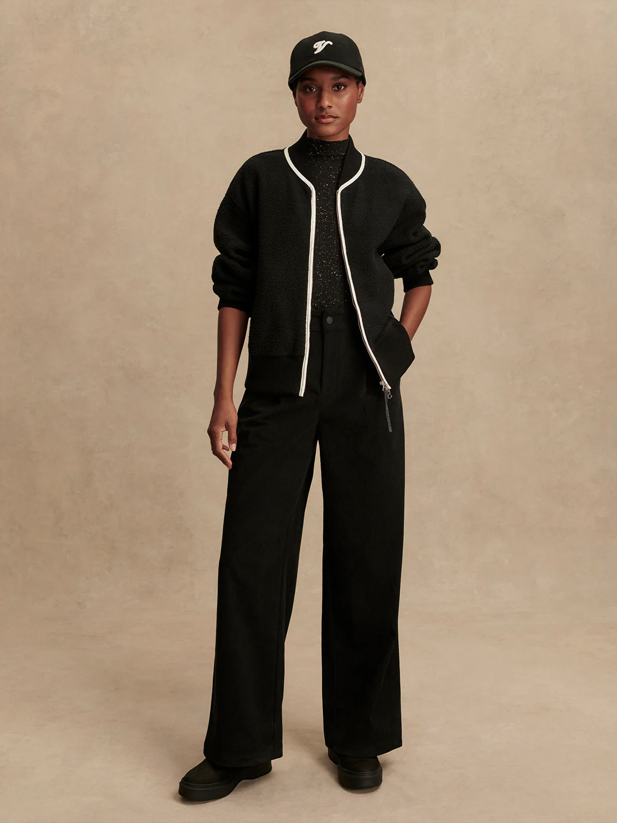 Black Hansley Fleece Jacket