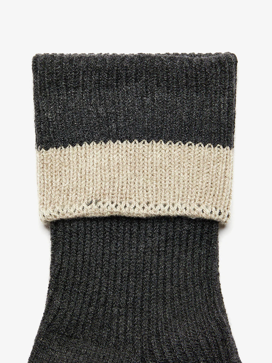 Charcoal Kerry Plush Roll Top Socks