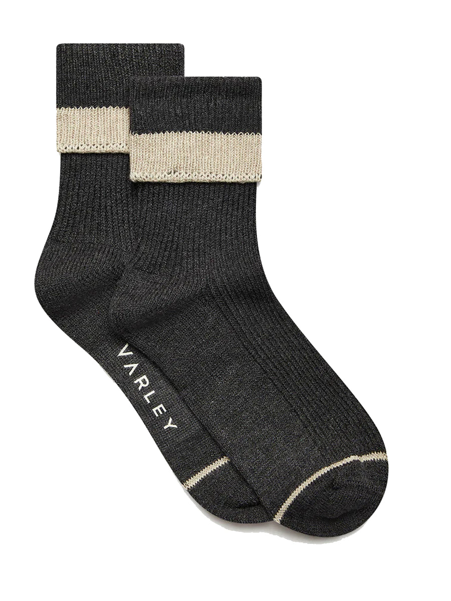 Charcoal Kerry Plush Roll Top Socks