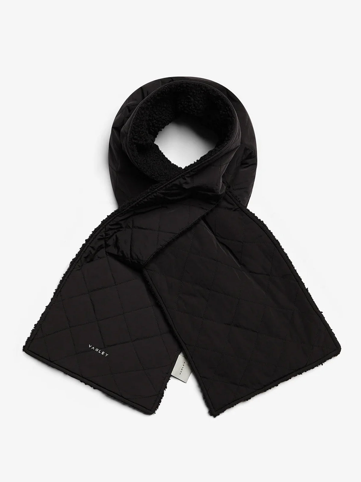 Black Coronet Quilt Sherpa Scarf