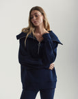 Dark Sapphire Vine Half-Zip Pullover