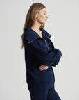 Dark Sapphire Vine Half-Zip Pullover