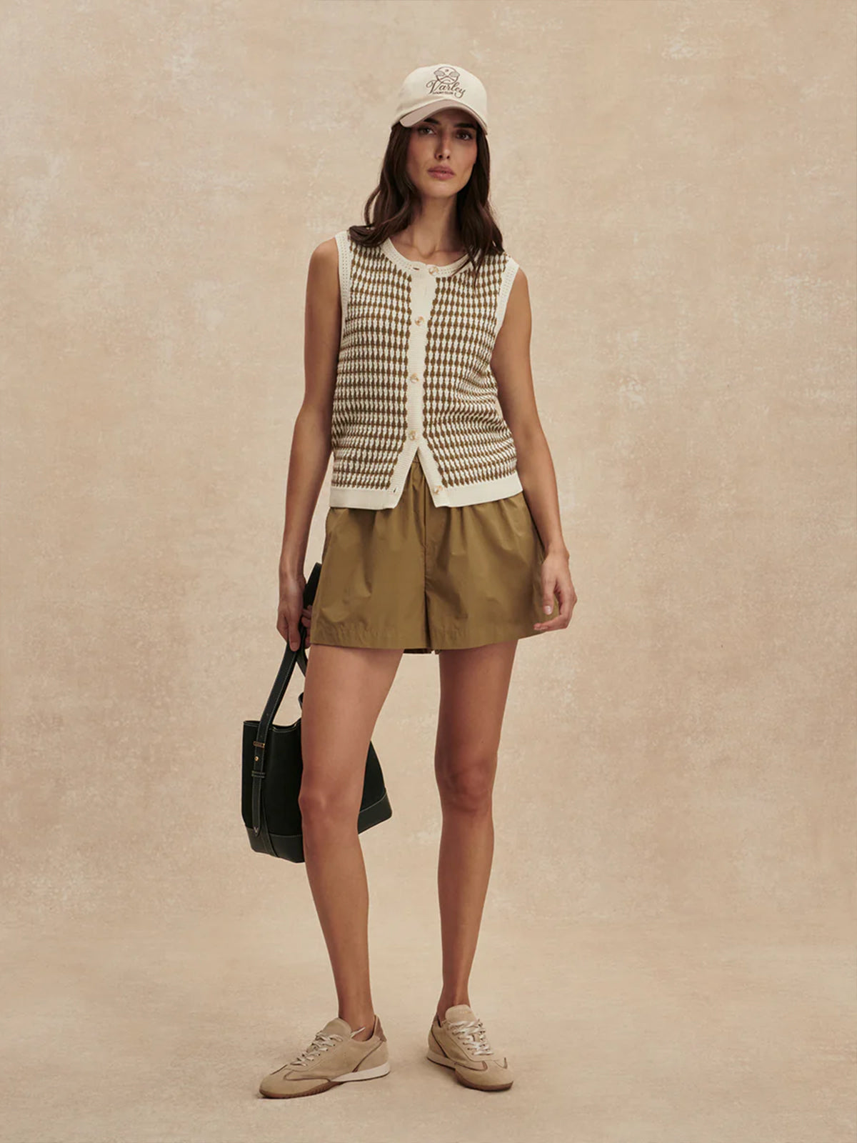 Egret/ Golden Olive Aura Knit Top