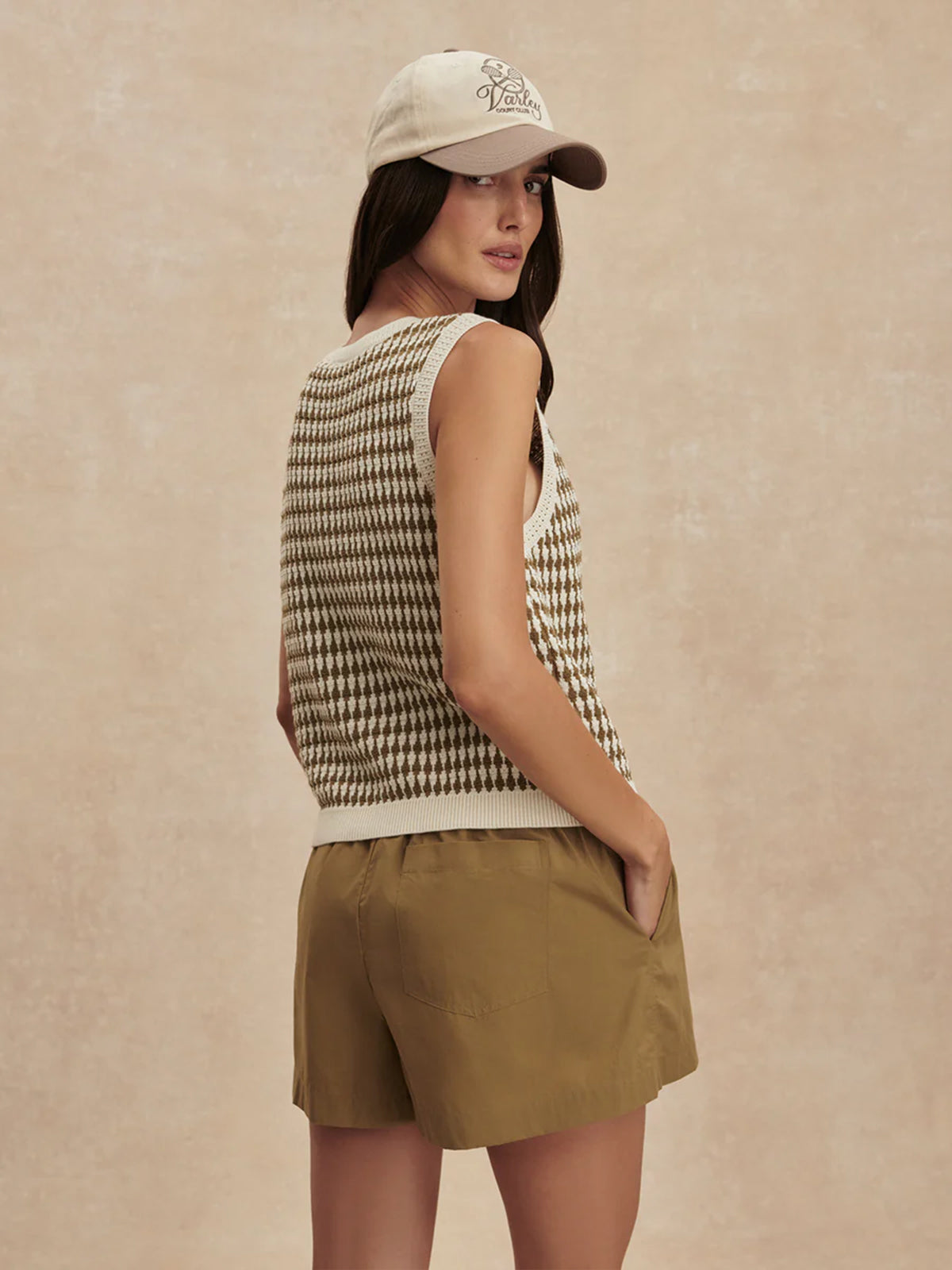 Egret/ Golden Olive Aura Knit Top
