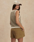 Egret/ Golden Olive Aura Knit Top