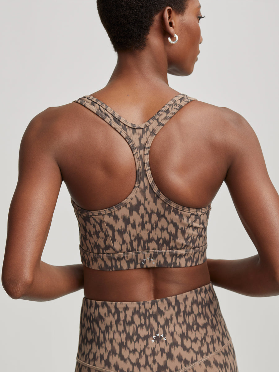 Cocoa Etched Animal Form Park Sports Bra