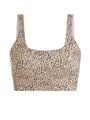 Ivory Abstract Feather FreeSoft Cori Sports Bra