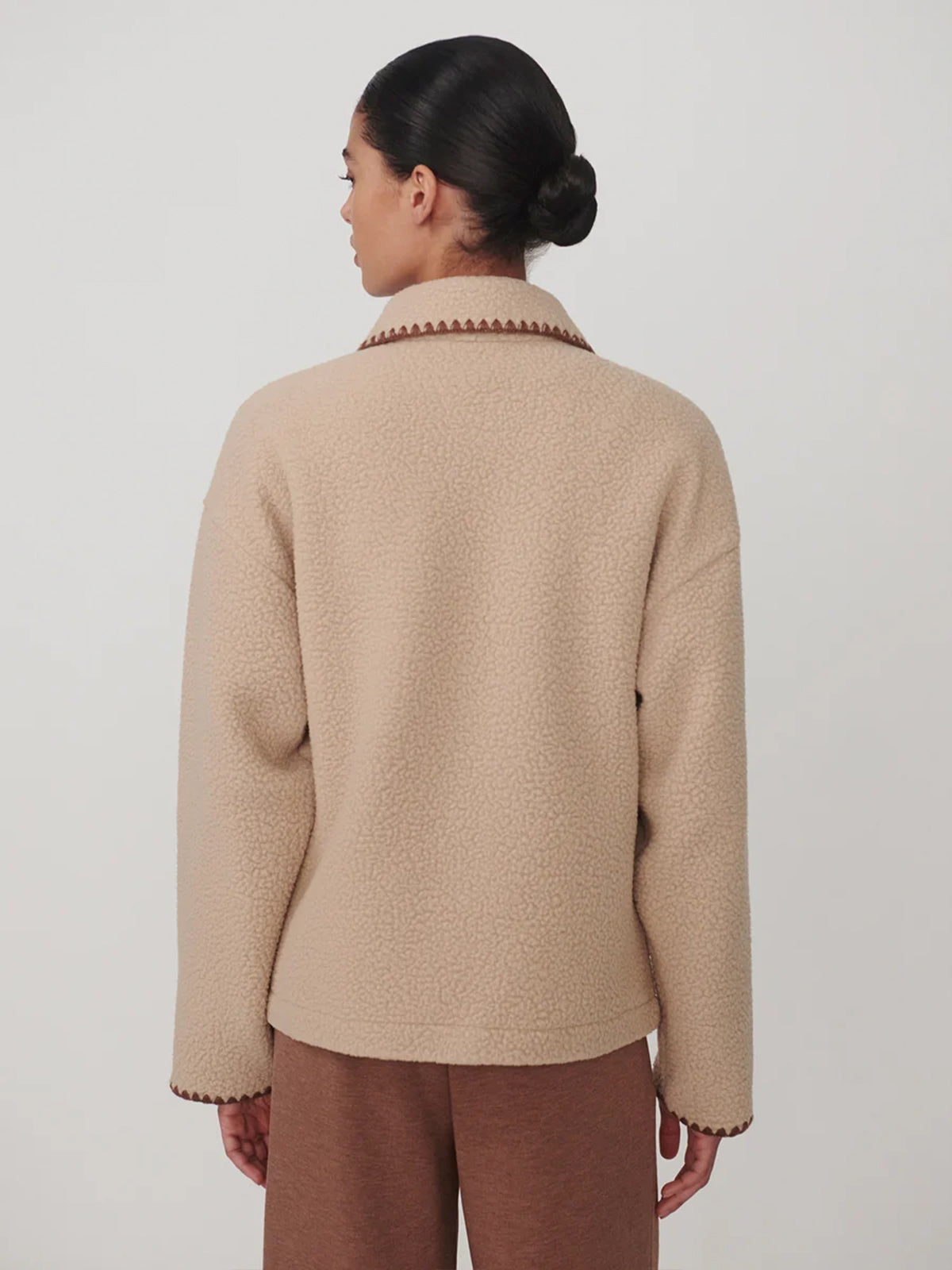 Light Taupe Ruiko Fleece Jacket