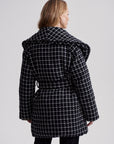 Black Mono Check Milla Wrap Jacket