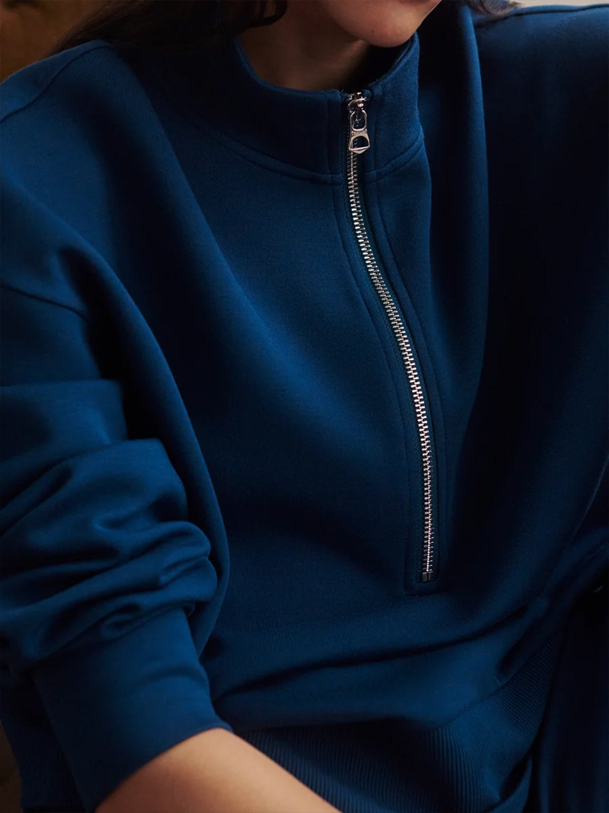 Sea Blue Mavis Mock Neck Sweatshirt