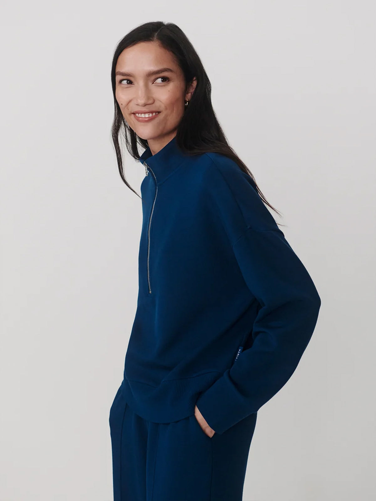Sea Blue Mavis Mock Neck Sweatshirt