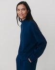 Sea Blue Mavis Mock Neck Sweatshirt