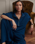 Sea Blue Mavis Mock Neck Sweatshirt