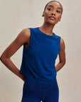Sodalite Blue Seamless Nate Cropped Tank Top